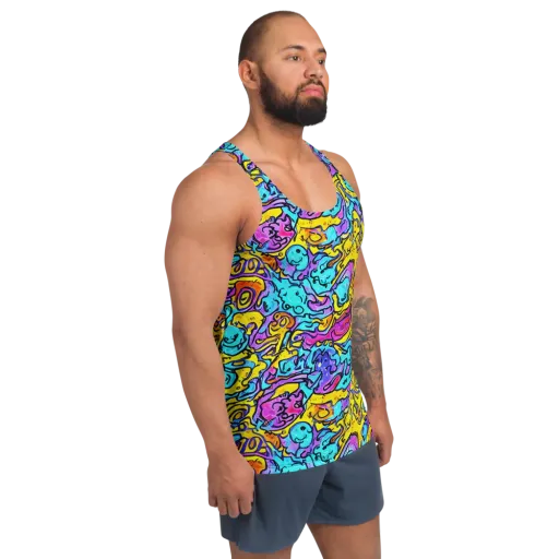 Graffiti Current on a Men's Tank Top