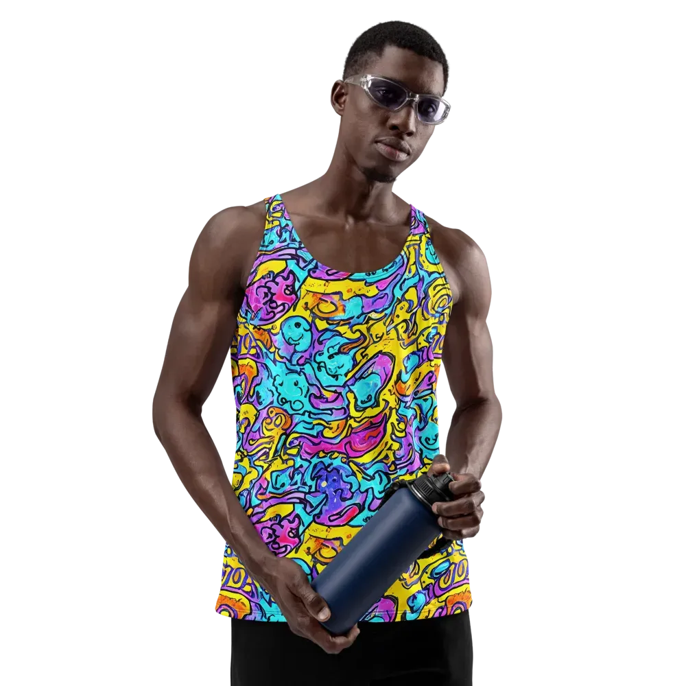 Graffiti Current on Men's Tank Top — Front