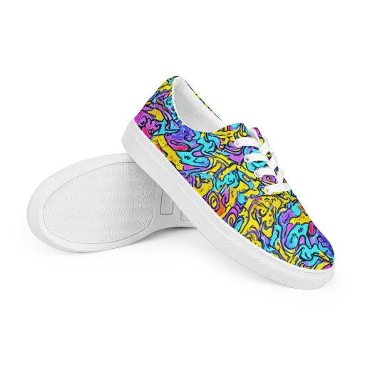 Graffiti Current on a Men's Lace-Up Canvas Shoes