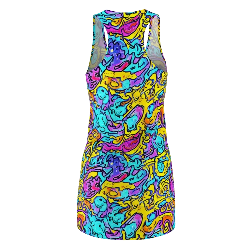 Graffiti Current on Racerback Dress — Back