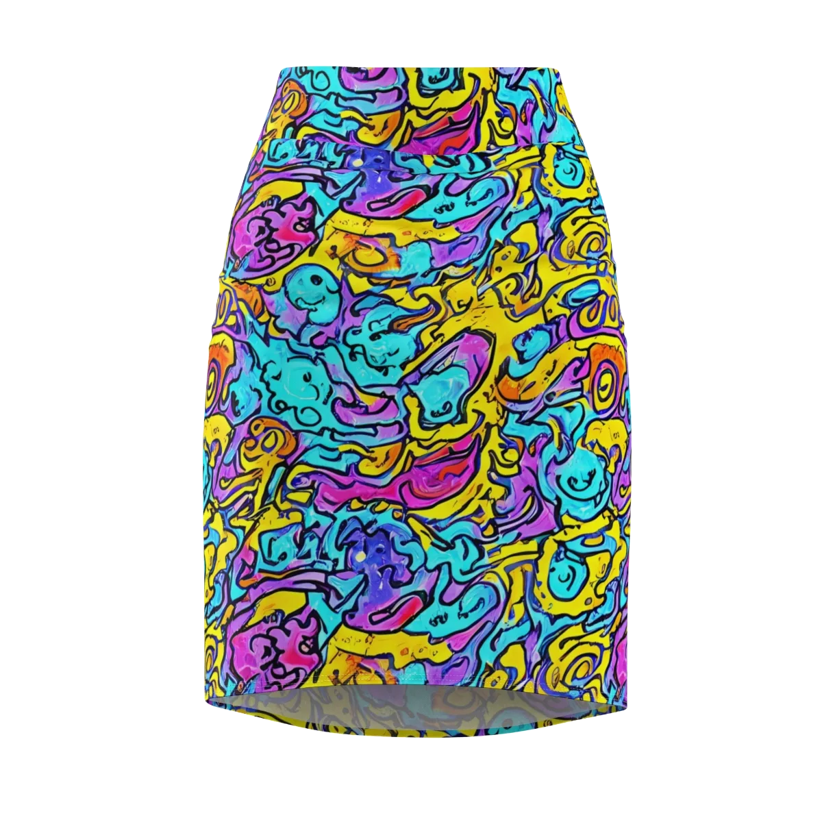 Graffiti Current on Pencil Skirt — Front