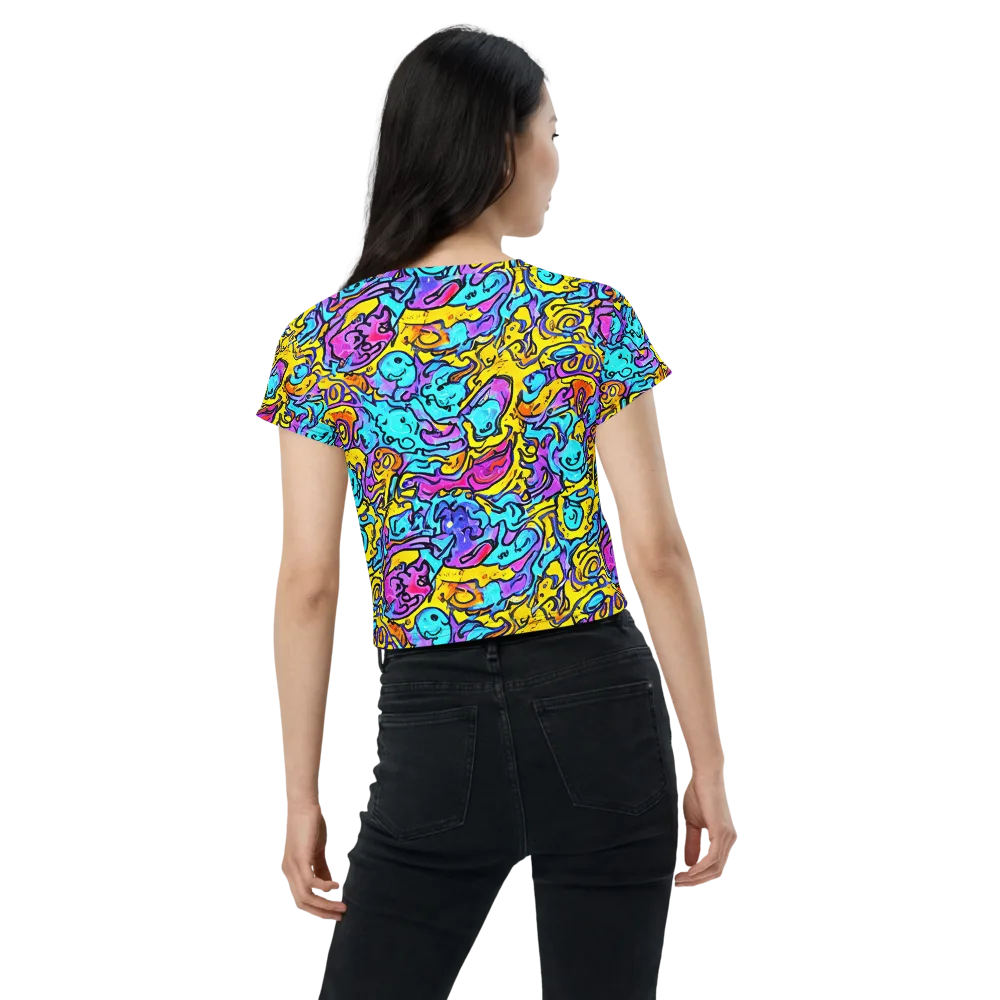 Graffiti Current on Crop Tee — Back