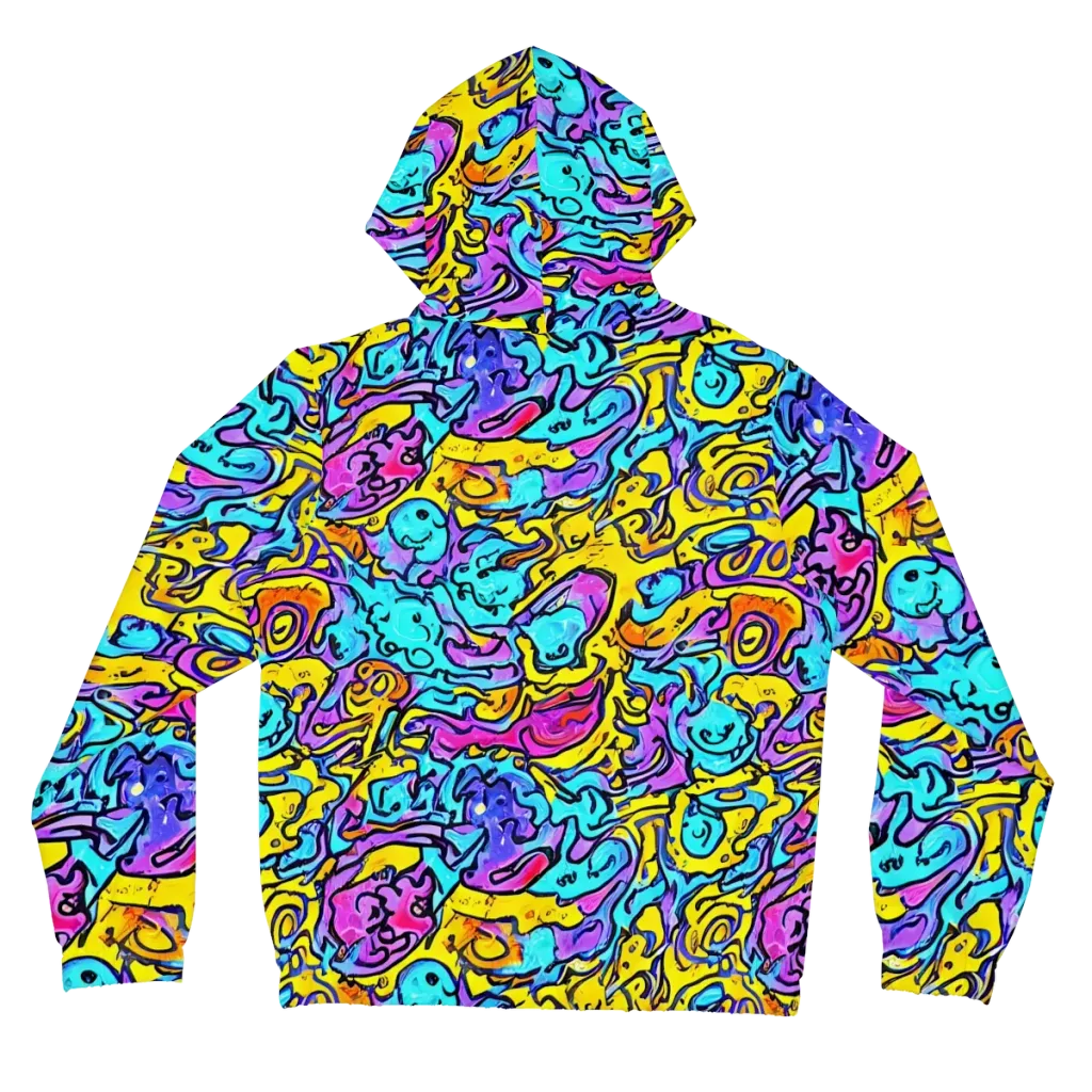 Graffiti Current on Women's Full-Zip Hoodie — Back