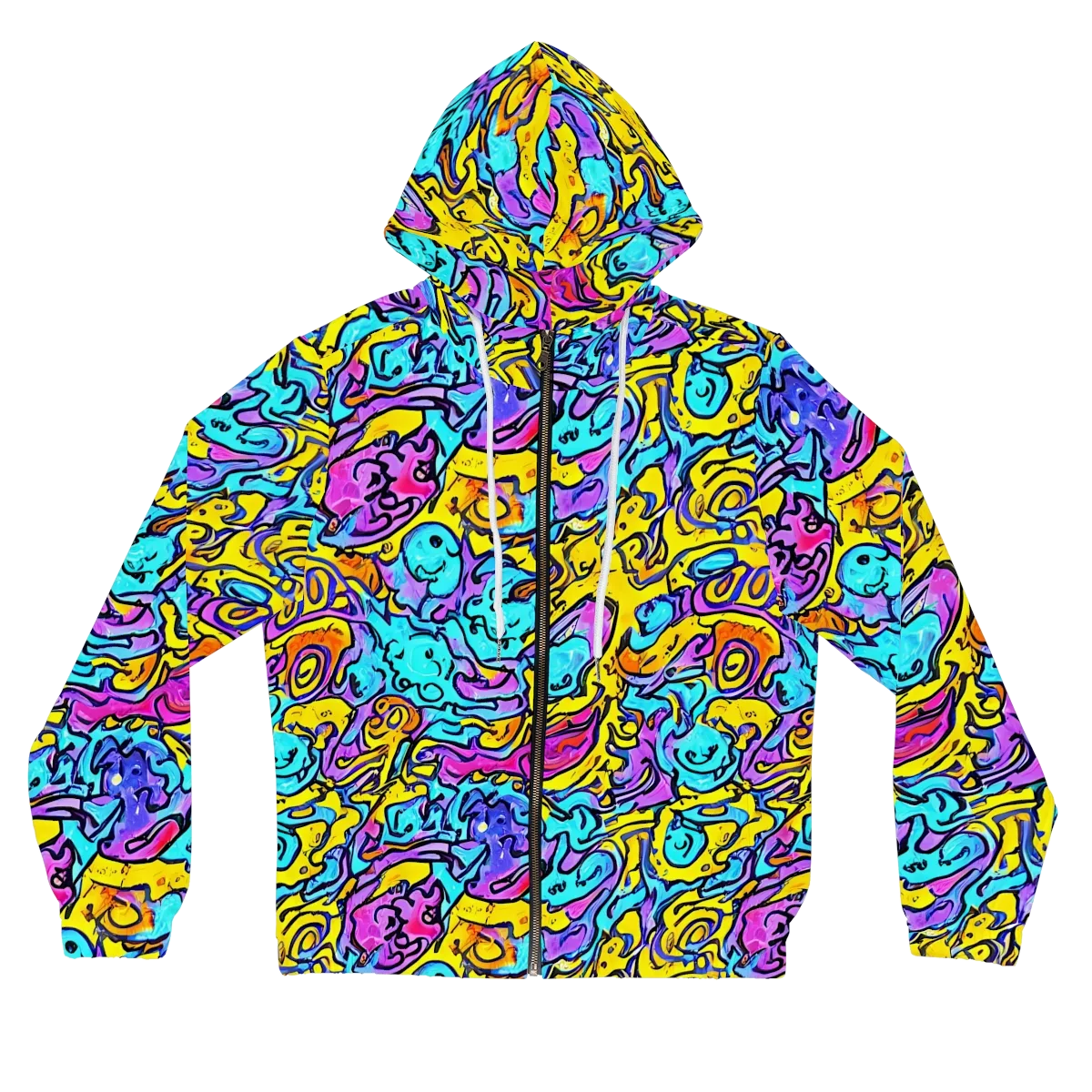 Graffiti Current on Women's Full-Zip Hoodie — Front
