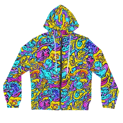 Graffiti Current on a Women's Full-Zip Hoodie