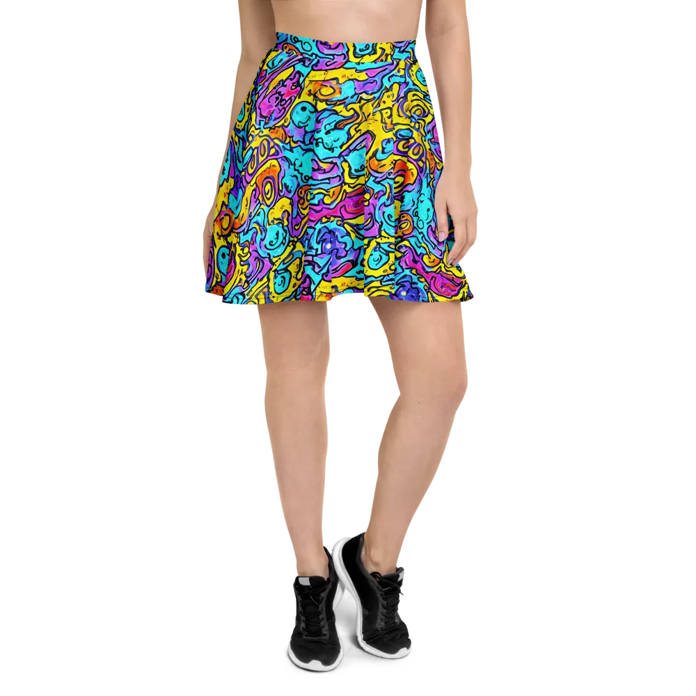 Graffiti Current on Skater Skirt — Front