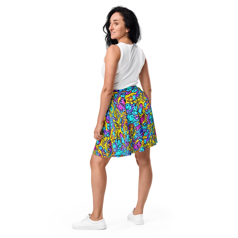 Graffiti Current on Skater Skirt — Back