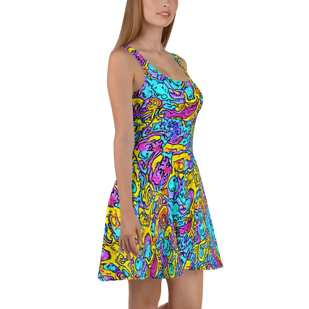 Graffiti Current on Skater Dress — Right