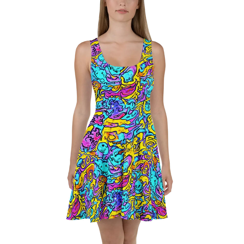 Graffiti Current on Skater Dress — Front