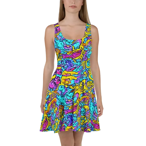 Graffiti Current on a Skater Dress