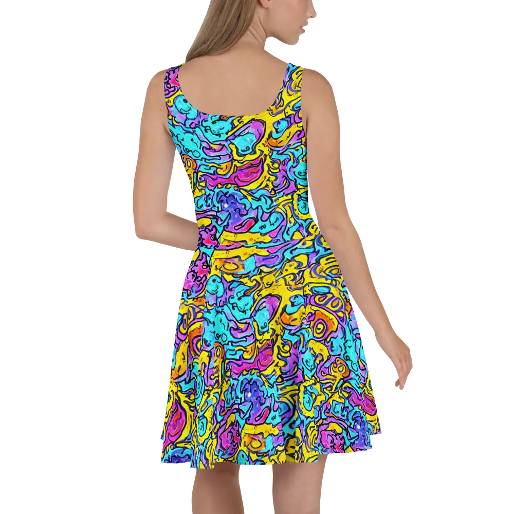 Graffiti Current on Skater Dress — Back