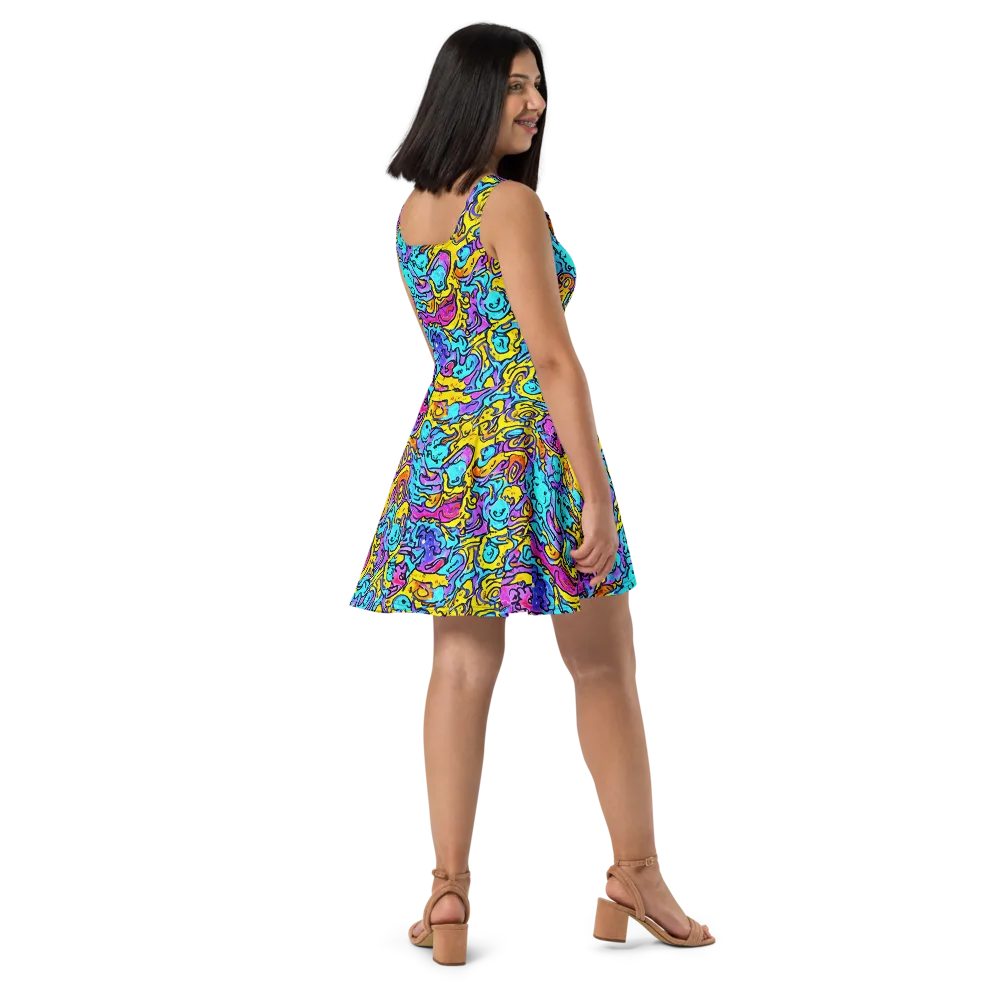 Graffiti Current on Skater Dress — Right