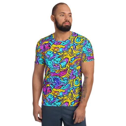 Graffiti Current on a Men's Athletic T-Shirt