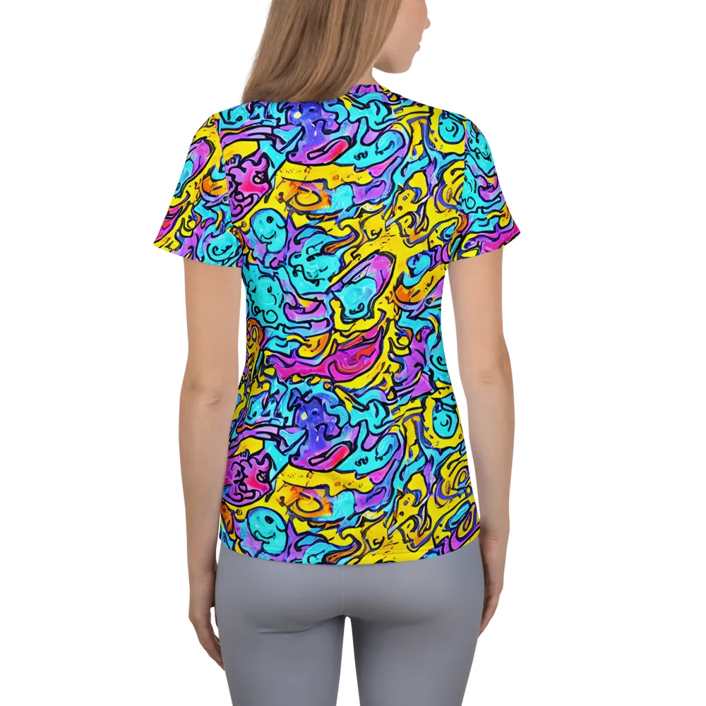 Graffiti Current on Women's Athletic T-Shirt — Back