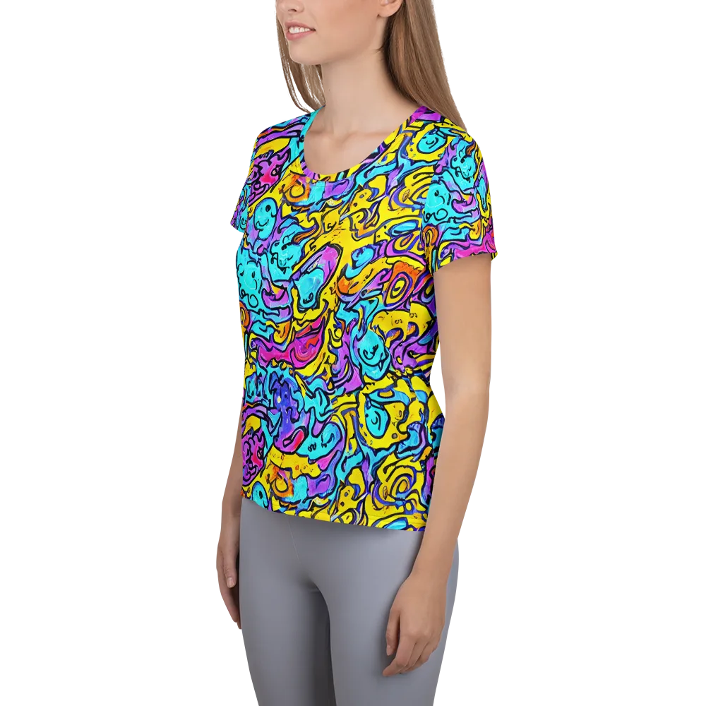 Graffiti Current on Women's Athletic T-Shirt — Left