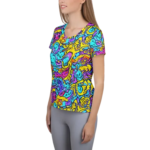 Graffiti Current on a Women's Athletic T-Shirt