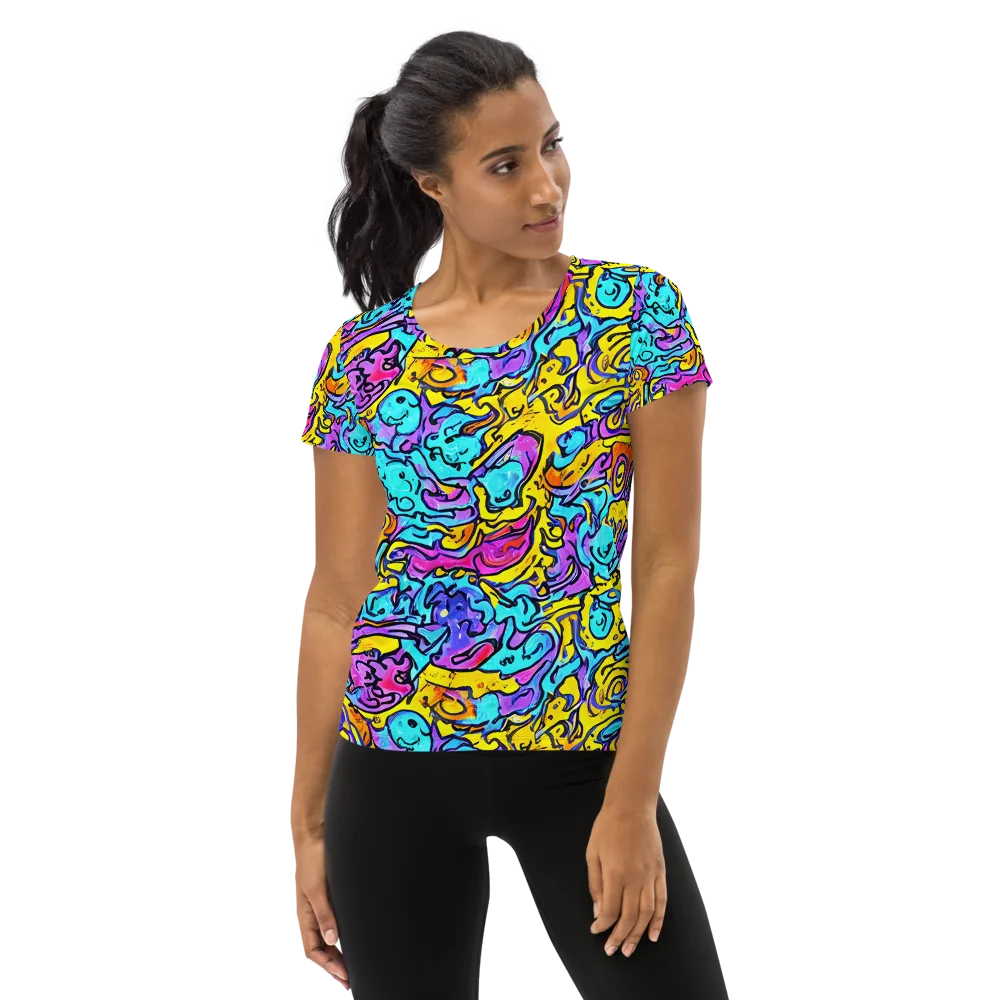 Graffiti Current on Women's Athletic T-Shirt — Front