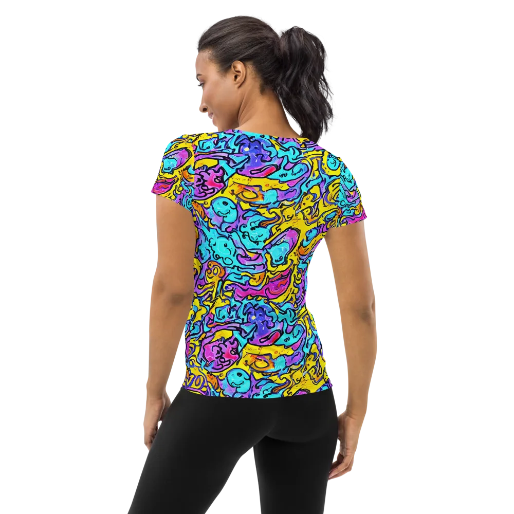 Graffiti Current on Women's Athletic T-Shirt — Back