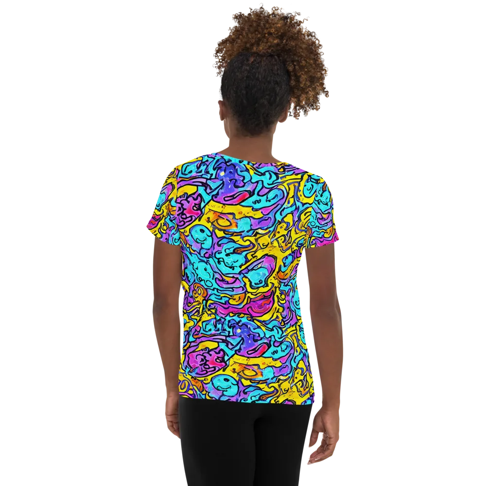 Graffiti Current on Women's Athletic T-Shirt — Back
