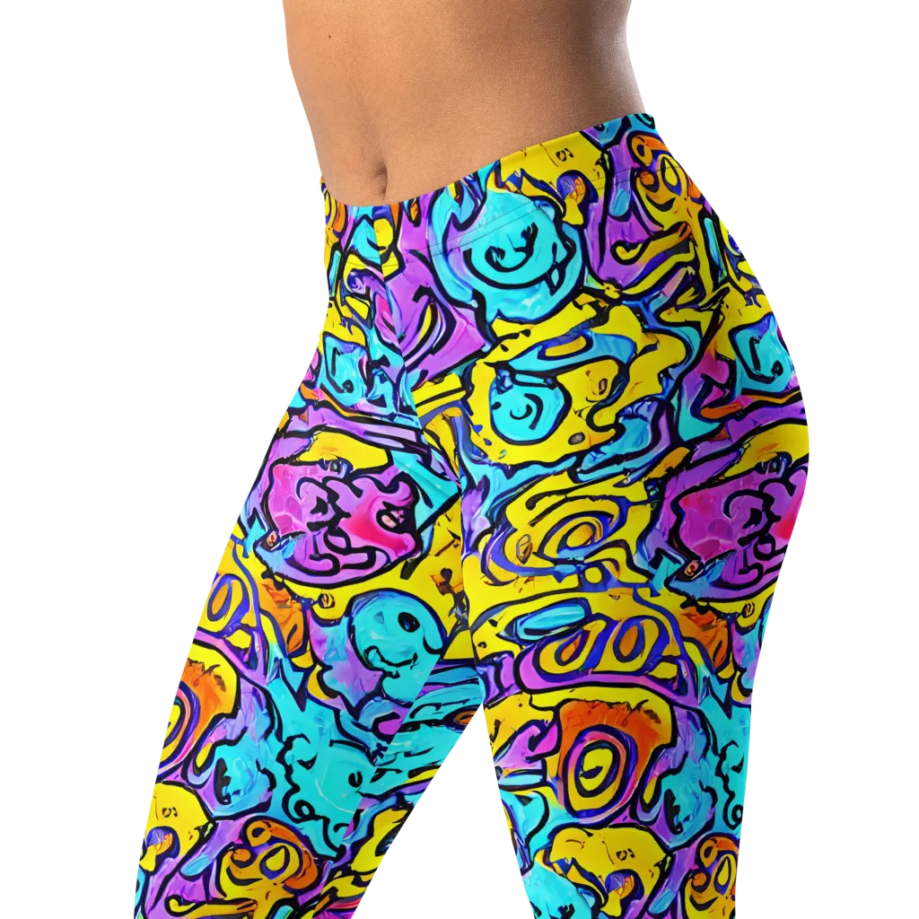 Graffiti Current on Leggings — Left Front