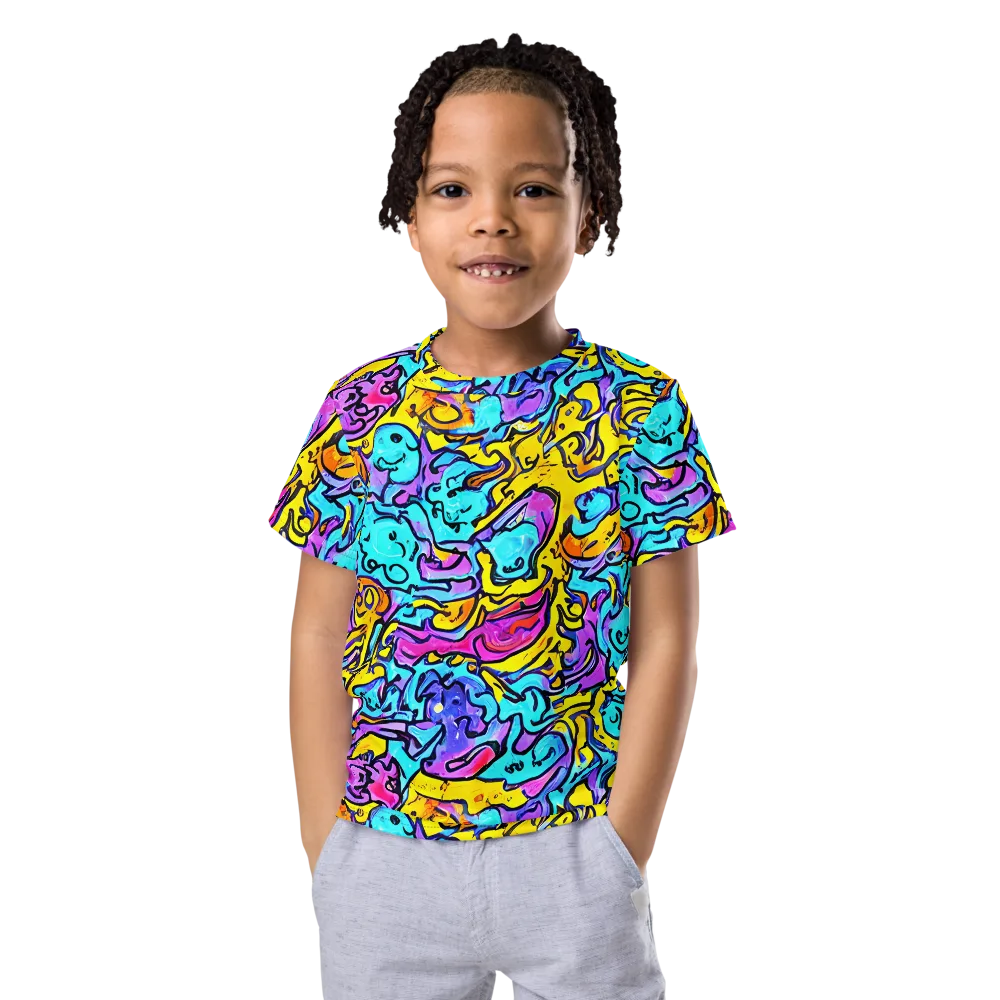 Graffiti Current on Kids Crew Neck T-Shirt — Front