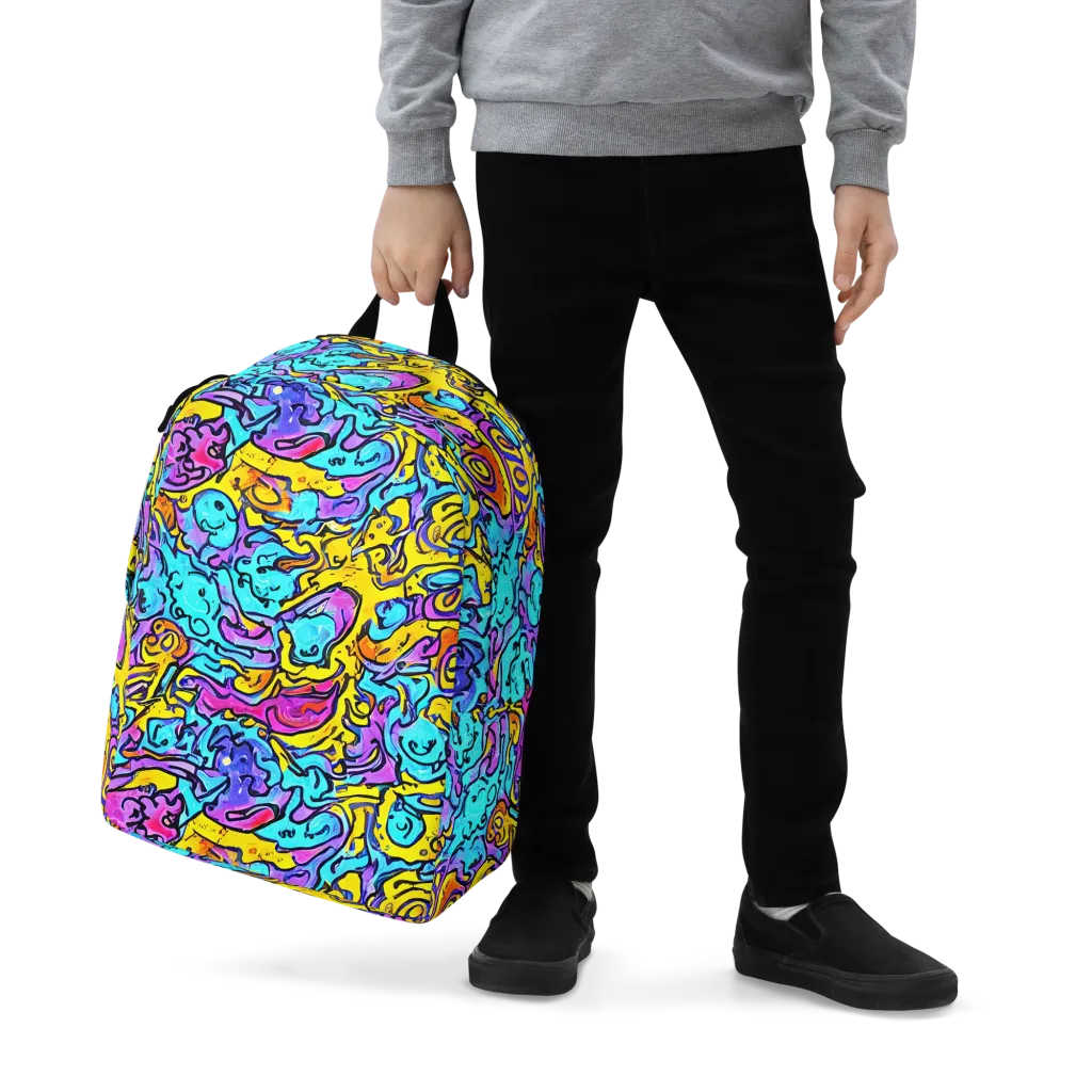 Graffiti Current on Minimalist Backpack — Zoomed-in