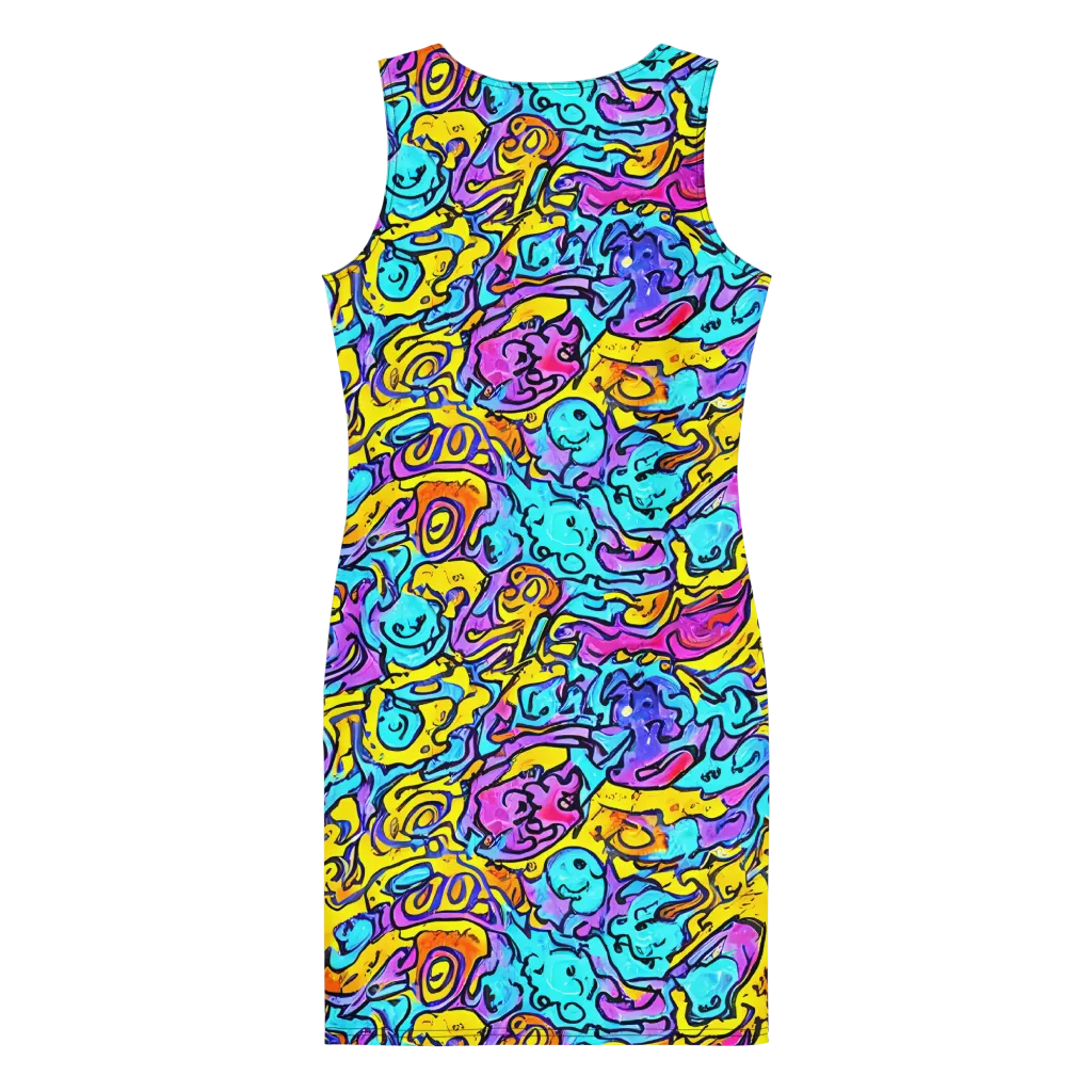 Graffiti Current on Bodycon Dress — Back