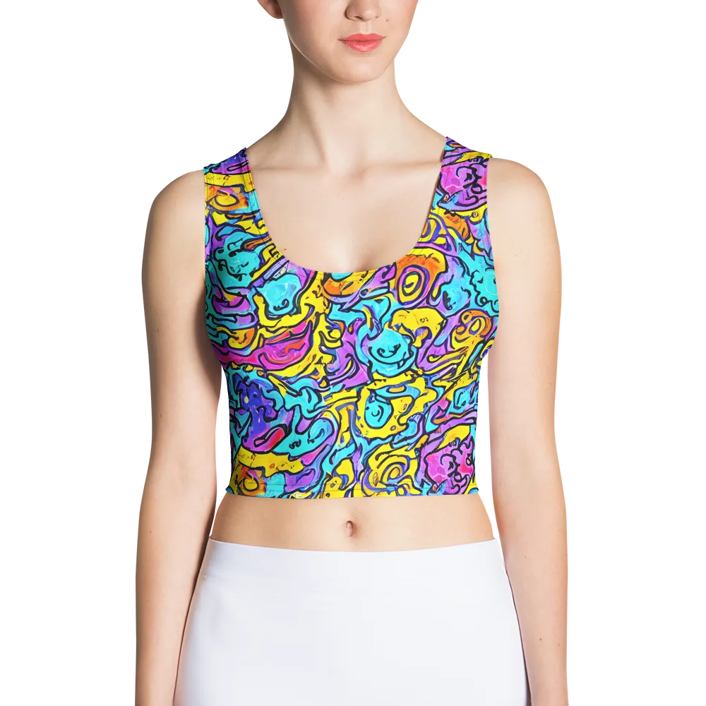 Graffiti Current on Crop Top — Front