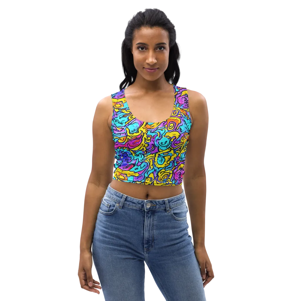 Graffiti Current on Crop Top — Front