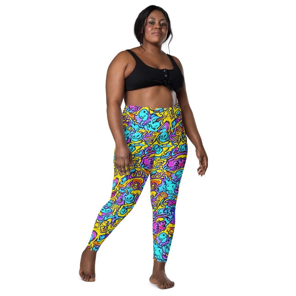 Graffiti Current on Leggings with Pockets — Front