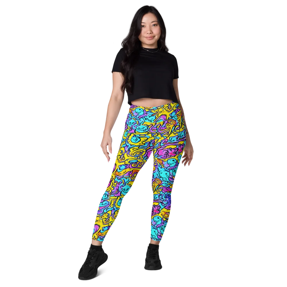 Graffiti Current on Leggings with Pockets — Front
