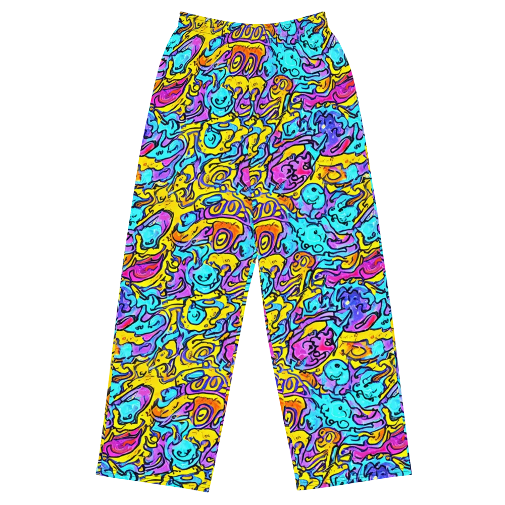 Graffiti Current on Wide-Leg Pants — Front