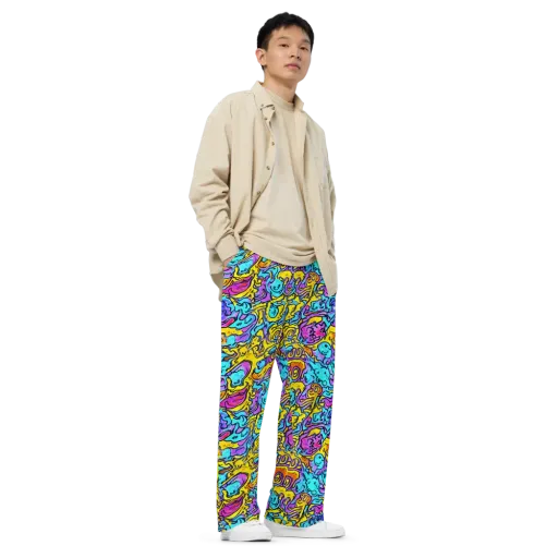 Graffiti Current on a Wide-Leg Pants
