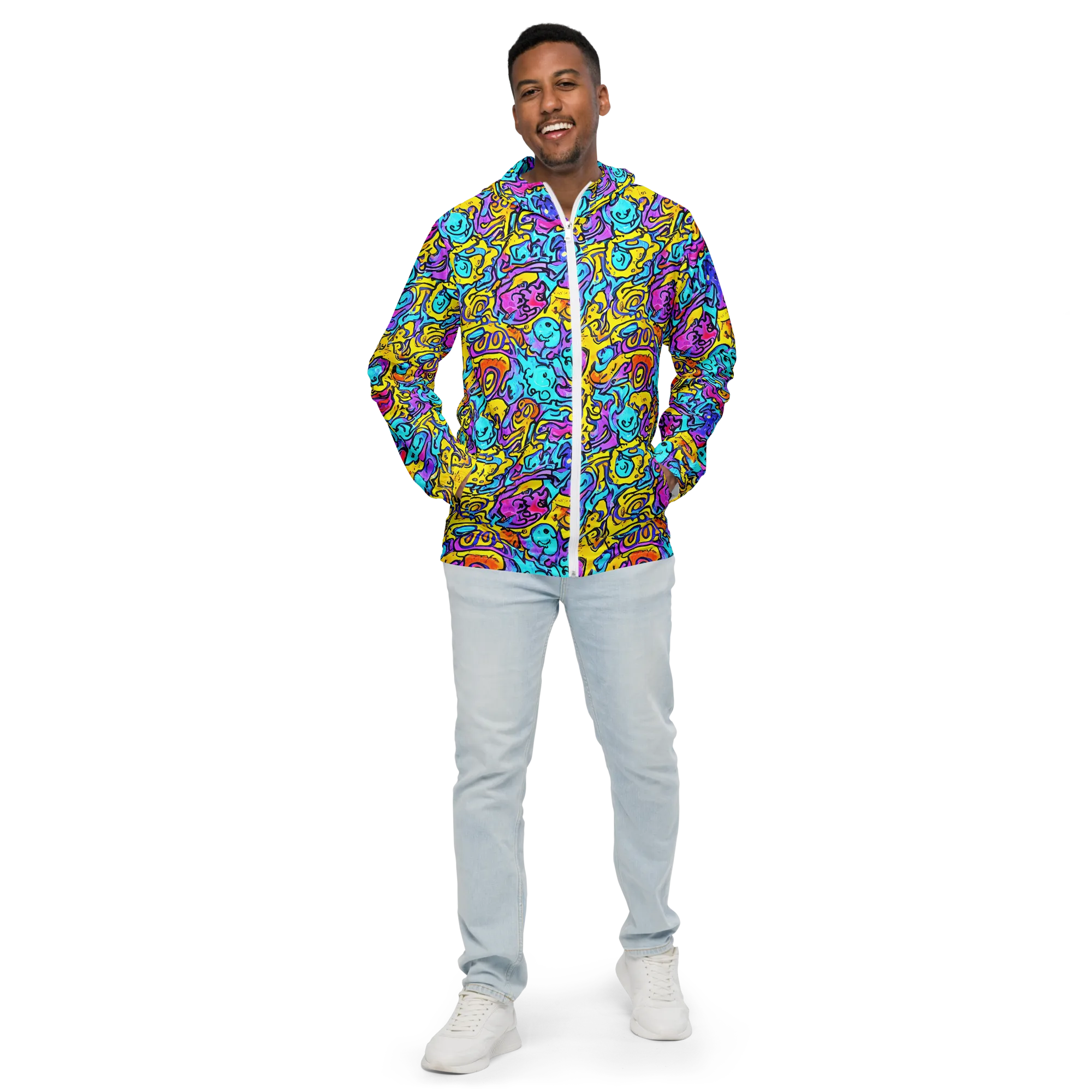Graffiti Current on Men's Windbreaker — Front