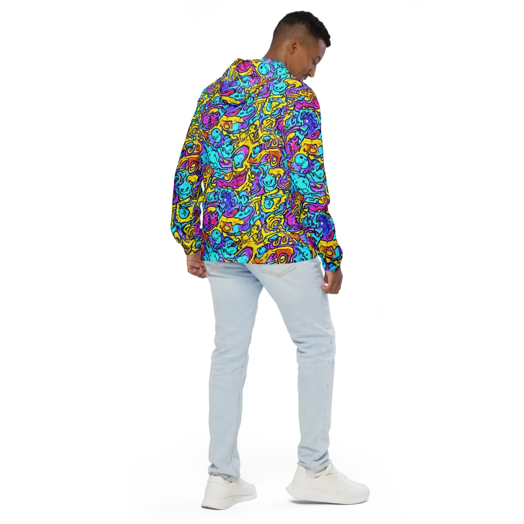 Graffiti Current on Men's Windbreaker — Back