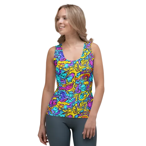 Graffiti Current on a Women's Tank Top