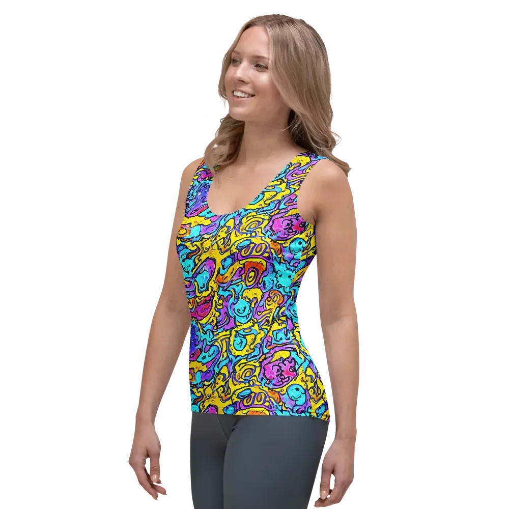 Graffiti Current on Women's Tank Top — Left Front