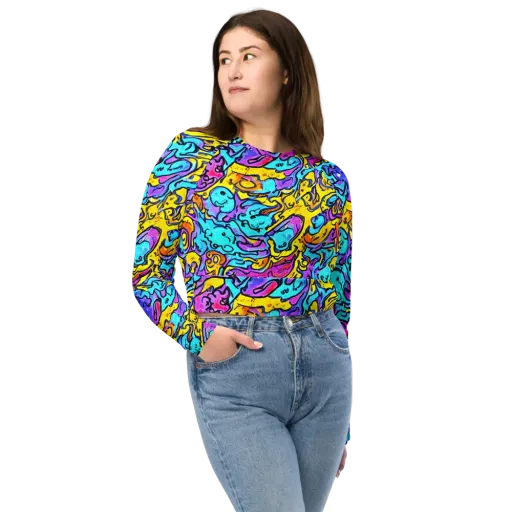 Graffiti Current on a Long Sleeve Crop Top