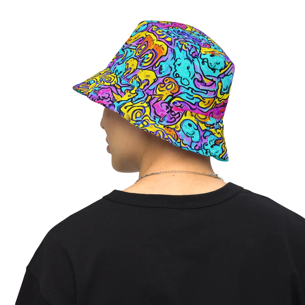 Graffiti Current on Reversible Bucket Hat — Back Inside