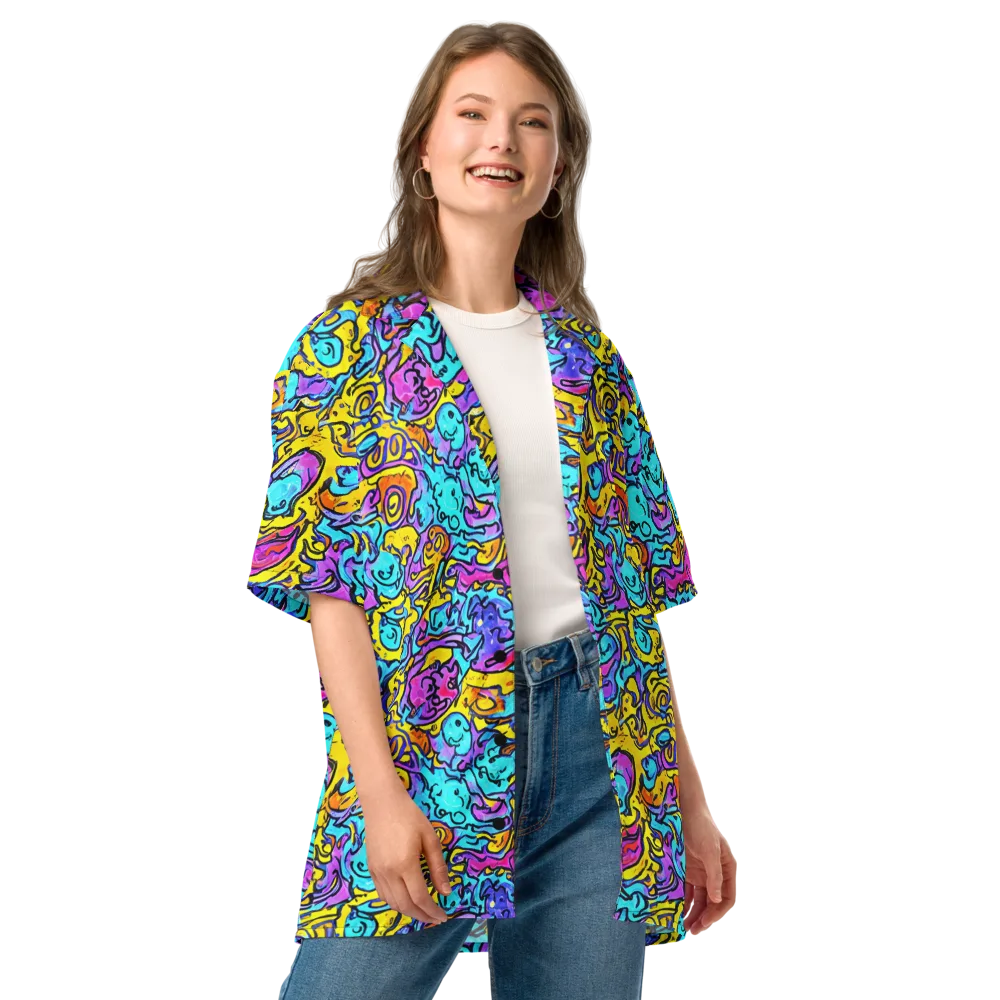 Graffiti Current on Button Shirt — Front