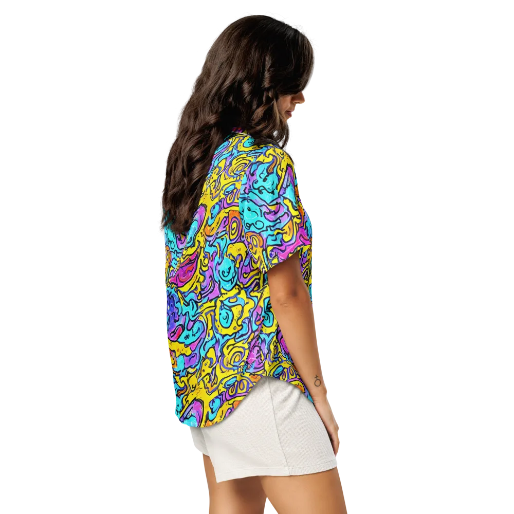 Graffiti Current on Women's Short Sleeve Pajama Top — Right Back
