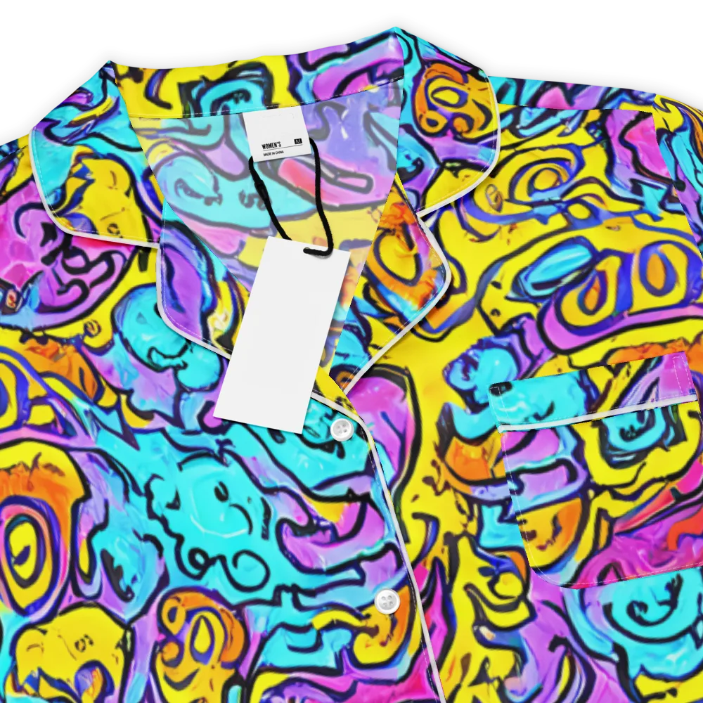 Graffiti Current on Women's Short Sleeve Pajama Top — Product details