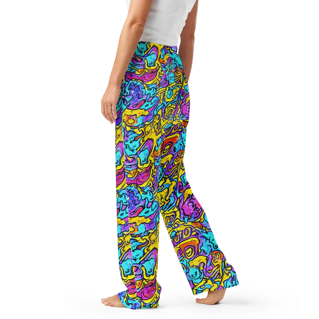 Graffiti Current on Women's Pajama Pants — Left