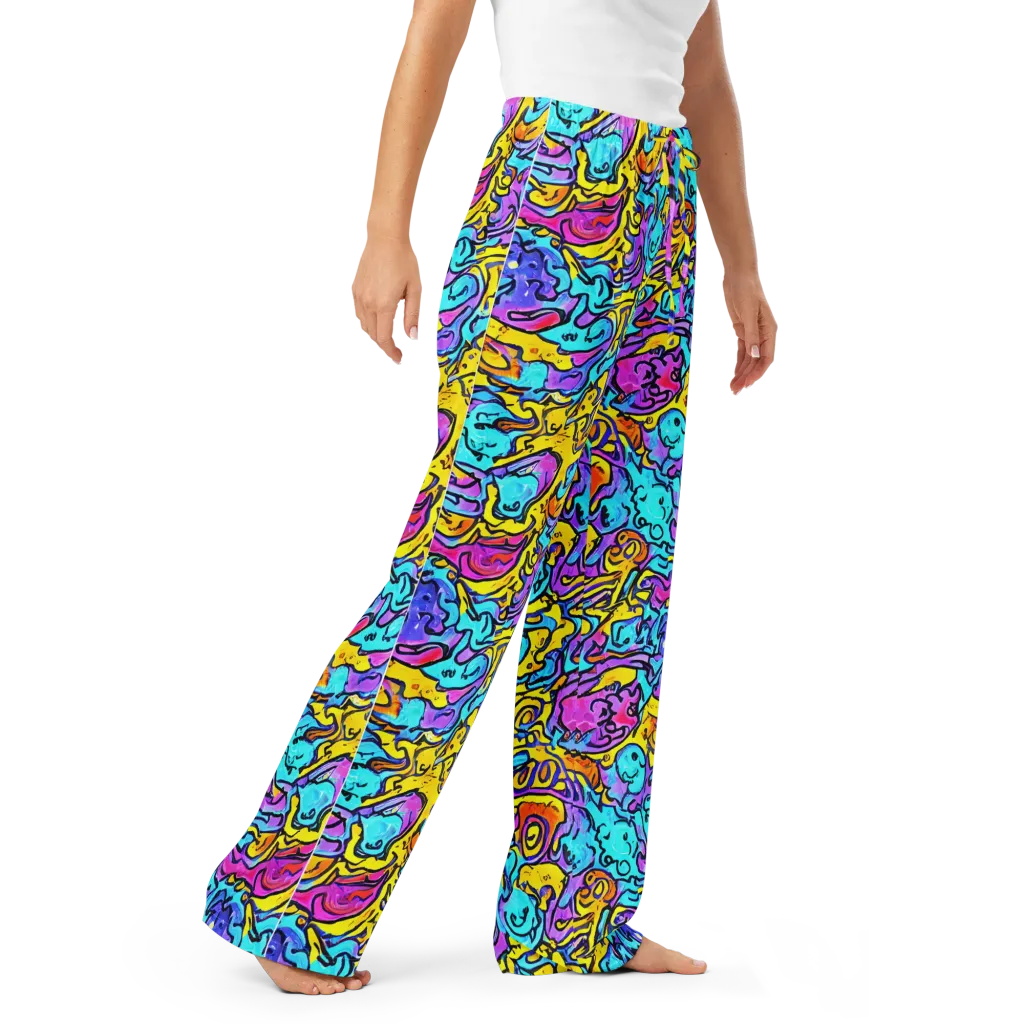 Graffiti Current on Women's Pajama Pants — Right Front