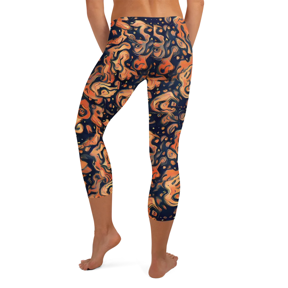 Tangerine Abyss on Capri Leggings — Back