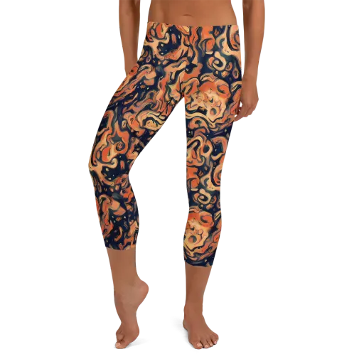 Tangerine Abyss on a Capri Leggings