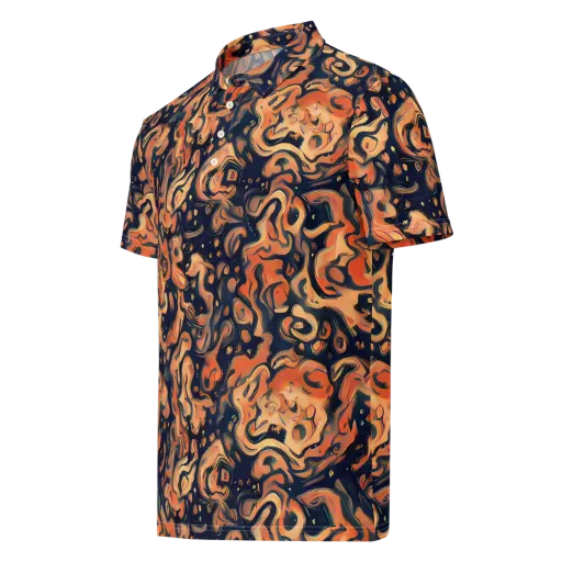 Tangerine Abyss on a Men's Slim Fit Polo Shirt