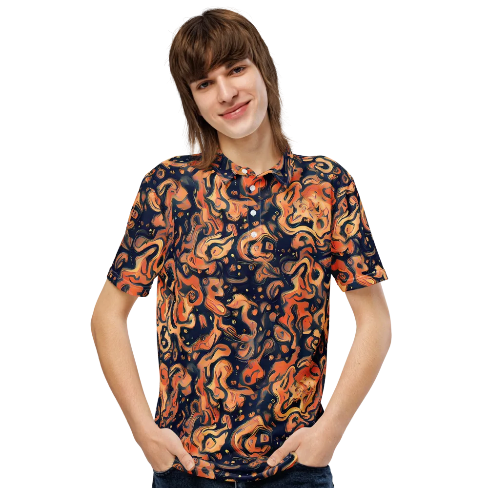 Tangerine Abyss on Men's Slim Fit Polo Shirt — Front