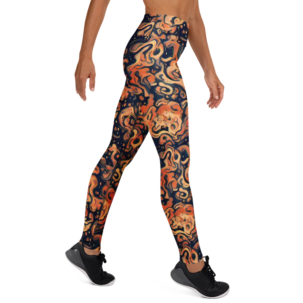 Tangerine Abyss on Yoga Leggings — Right