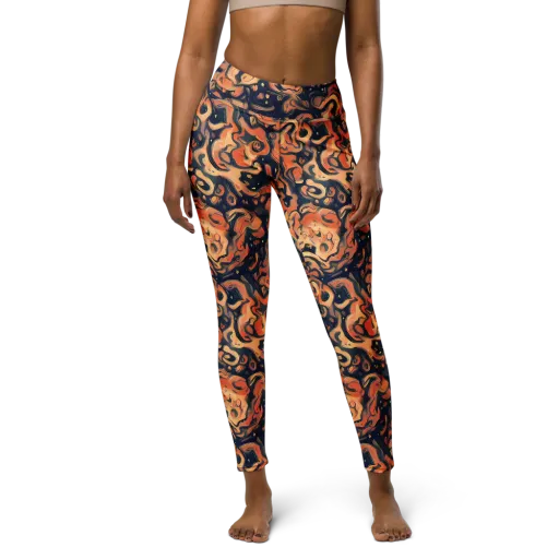 Tangerine Abyss on a Yoga Leggings